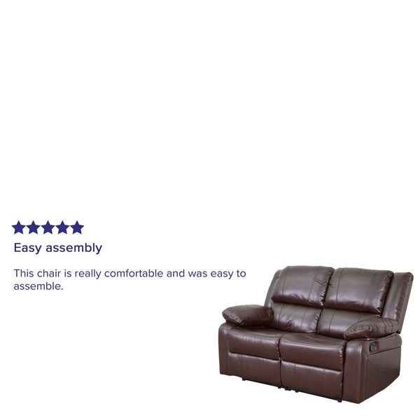 Flash Furniture Loveseat, 35" to 64" x 38", Upholstery Color: Brown - BT-70597-LS-BN-GG