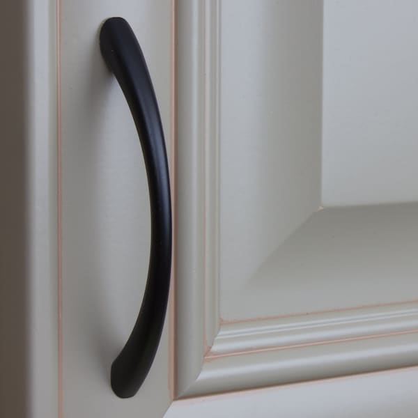 Gliderite Hardware 3-3/4 in. Center to Center Matte Black Arched Cabinet Pull - 4036-MB, 10PK - 4036-MB-10