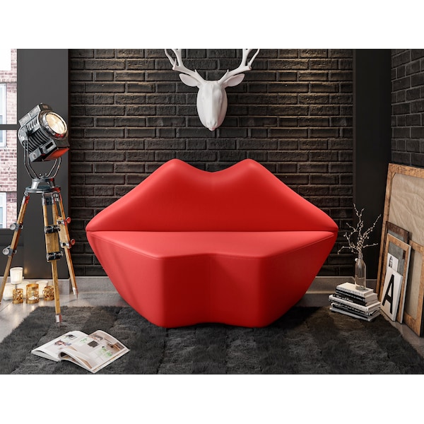 Manhattan Comfort Kiss Loveseat in Red - LS010-RD