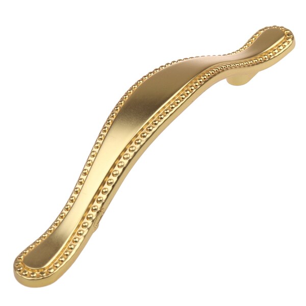 Gliderite Hardware 3 in. Center to Center Brass Gold Beaded Cabinet Pull - 4554-BG, 5PK - 4554-BG-5