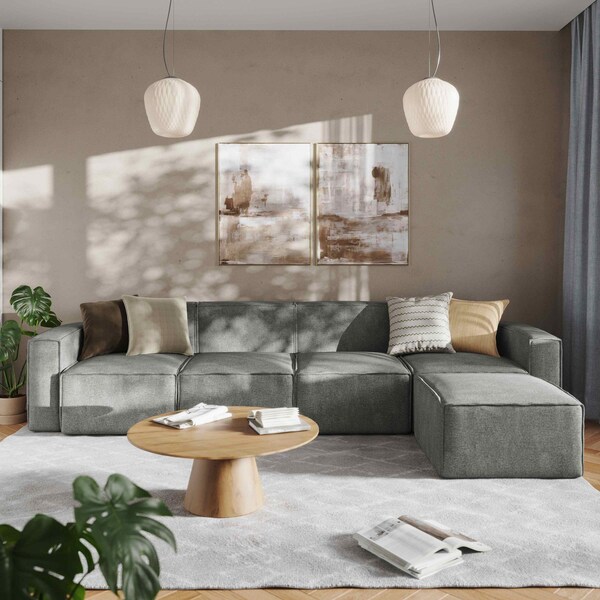 Flash Furniture Bridgetown Luxury Modular 5 Piece Sectional Sofa, Dark Gray - IS-IT2231-5PCSEC-DKGRY-GG