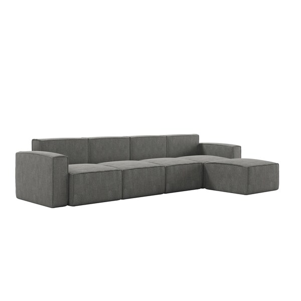 Flash Furniture Bridgetown Luxury Modular 5 Piece Sectional Sofa, Dark Gray - IS-IT2231-5PCSEC-DKGRY-GG