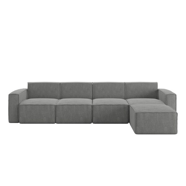 Flash Furniture Bridgetown Luxury Modular 5 Piece Sectional Sofa, Dark Gray - IS-IT2231-5PCSEC-DKGRY-GG