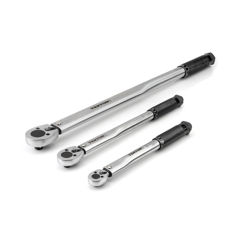 TEKTON 1/4,3/8,1/2 Inch Drive Micrometer Torque Wrench Set (3-Piece) - TRQ99901