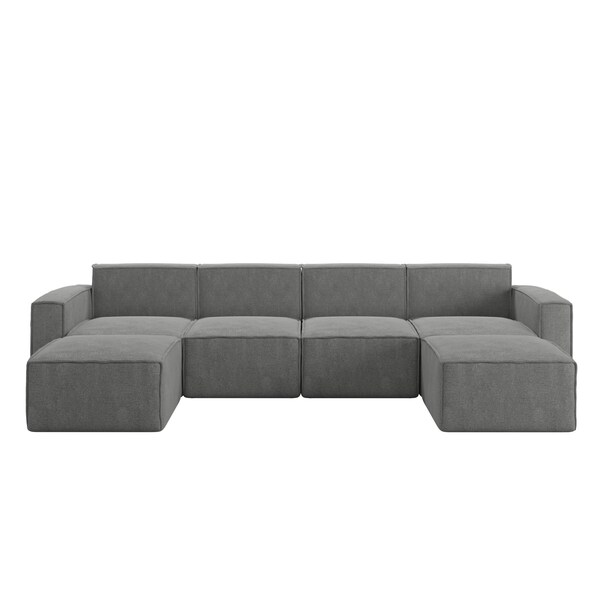 Flash Furniture Bridgetown Luxury Modular 6 Piece Sectional Sofa, Dark Gray - IS-IT2231-6PCSEC-DKGRY-GG