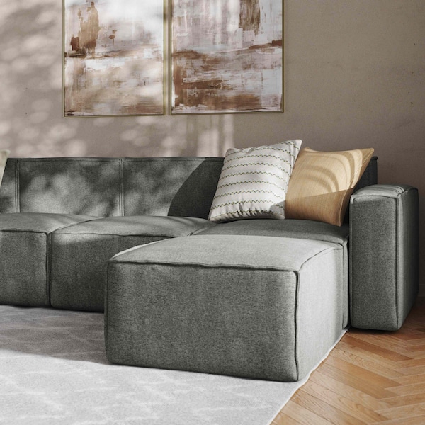 Flash Furniture Bridgetown Luxury Modular 6 Piece Sectional Sofa, Dark Gray - IS-IT2231-6PCSEC-DKGRY-GG