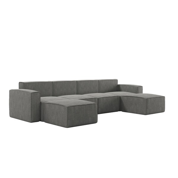 Flash Furniture Bridgetown Luxury Modular 6 Piece Sectional Sofa, Dark Gray - IS-IT2231-6PCSEC-DKGRY-GG