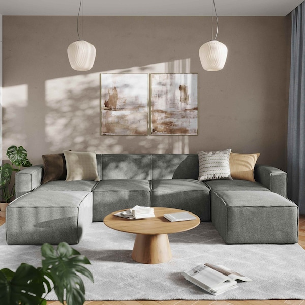 Flash Furniture Bridgetown Luxury Modular 6 Piece Sectional Sofa, Dark Gray - IS-IT2231-6PCSEC-DKGRY-GG