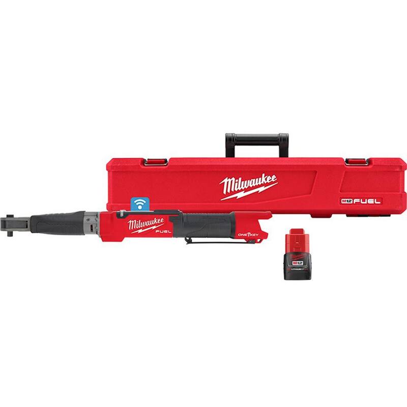 Milwaukee M12 FUEL ONE-KEY 12-Volt Lithium-Ion Brushless Cordless 3/8 in. Digital Torque Wrench and M12 2.0Ah Compact Battery Pack - 2465-20-48-11-2420