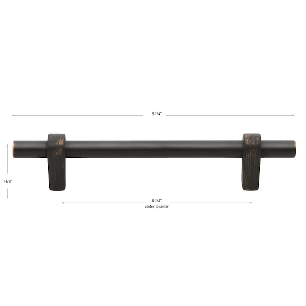 Gliderite Hardware 4-1/4 in. Center to Center Oil Rubbed Bronze European Cabinet Pull - 4148-S-ORB, 5PK - 4148-S-ORB-5