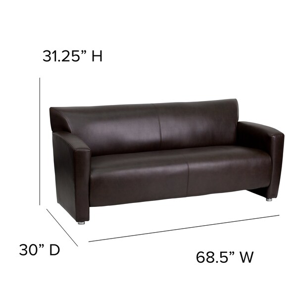 Flash Furniture Sofa, 30" x 31-1/4", Upholstery Color: Brown - 222-3-BN-GG