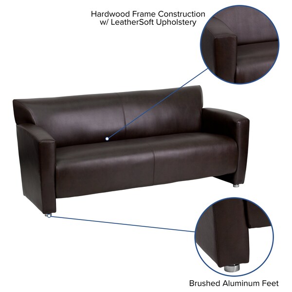 Flash Furniture Sofa, 30" x 31-1/4", Upholstery Color: Brown - 222-3-BN-GG