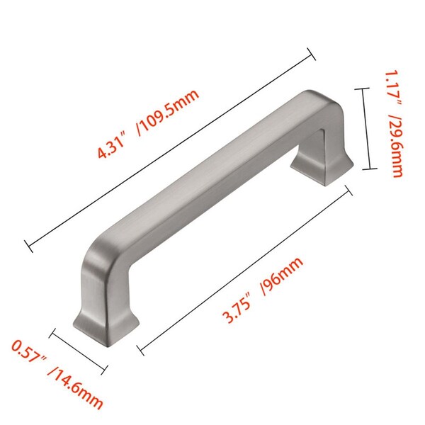 Utopia Alley 3.75 in. Center to Center Zinc Cabinet Pull, Brushed Nickel - HW401BN