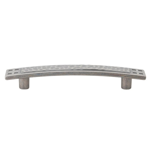 Gliderite Hardware 3-3/4 in. Center to Center Weathered Nickel Hammered Cabinet Pull - 4244-WN, 5PK - 4244-WN-5