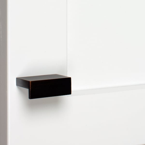 Gliderite Hardware 1-1/2 in. Center to Center Finger Pull  Knob Oil Rubbed Bronze - 4793-ORB-1