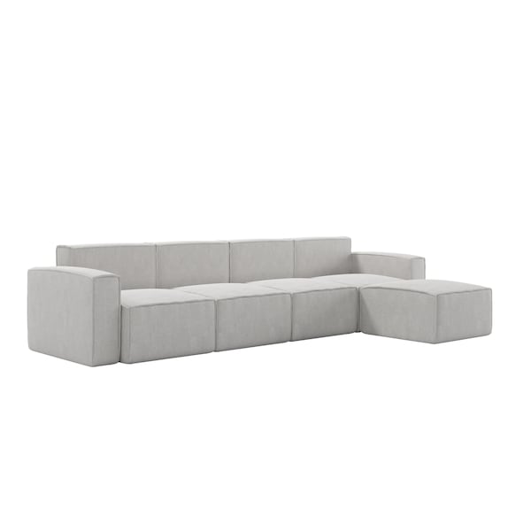 Flash Furniture Bridgetown Luxury Modular 5 Piece Sectional Sofa, Cream - IS-IT2231-5PCSEC-CRM-GG