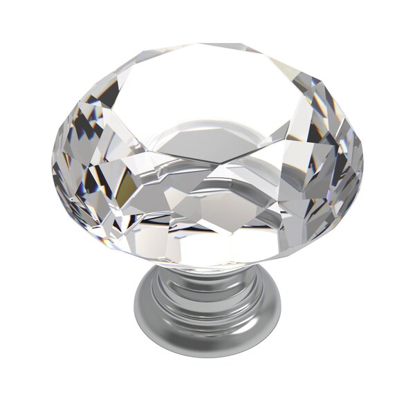 Heritage Designs Traditional Glass Knob 114 Inch Diameter Glass  Chrome Finish, 10PK - R079496CHX10B