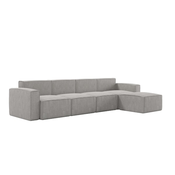 Flash Furniture Bridgetown Luxury Modular 5 Piece Sectional Sofa, Gray - IS-IT2231-5PCSEC-GRY-GG