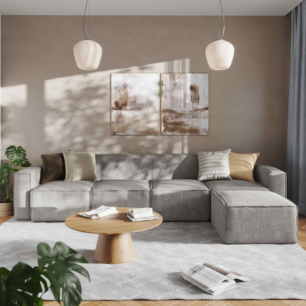 Flash Furniture Bridgetown Luxury Modular 5 Piece Sectional Sofa, Gray - IS-IT2231-5PCSEC-GRY-GG