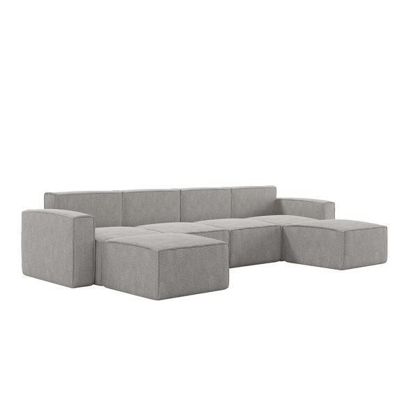 Flash Furniture Bridgetown Luxury Modular 6 Piece Sectional Sofa, Gray - IS-IT2231-6PCSEC-GRY-GG