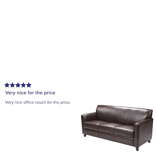Flash Furniture Sofa, 29" x 32-1/4", Upholstery Color: Brown - BT-827-3-BN-GG