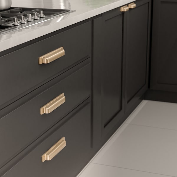 Richelieu Torino Collection 7 9/16-inch (192 mm) Champagne Bronze Transitional Cabinet Cup Pull - BP8716192CHBRZ