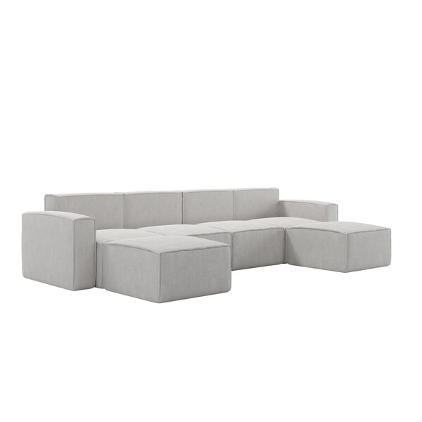 Flash Furniture Bridgetown Luxury Modular 6 Piece Sectional Sofa, Cream - IS-IT2231-6PCSEC-CRM-GG