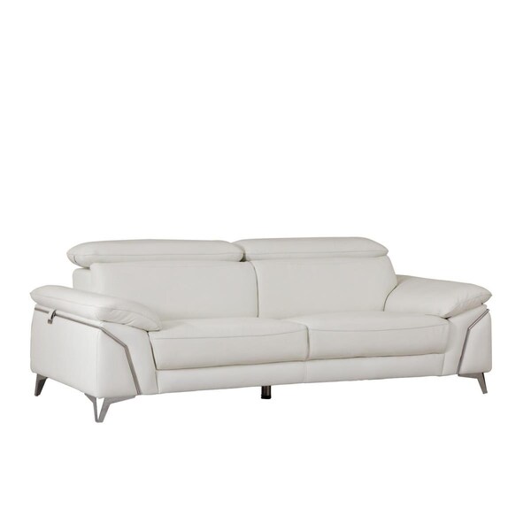 Kd Estanteria Fashionable Leather Sofa, White - 31 in. - KD3092225