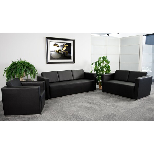 Flash Furniture Sofa, 32" x 31", Upholstery Color: Black - ZB-TRINITY-8094-SOFA-BK-GG