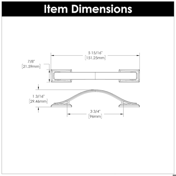 Hickory Hardware Dover Collection Pull 3-3/4 Inch 96mm Center to Center Satin Nickel Finish - H078771SN