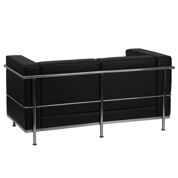 Flash Furniture Loveseat, 28-1/2" x 27-1/2", Upholstery Color: Black - ZB-REGAL-810-2-LS-BK-GG