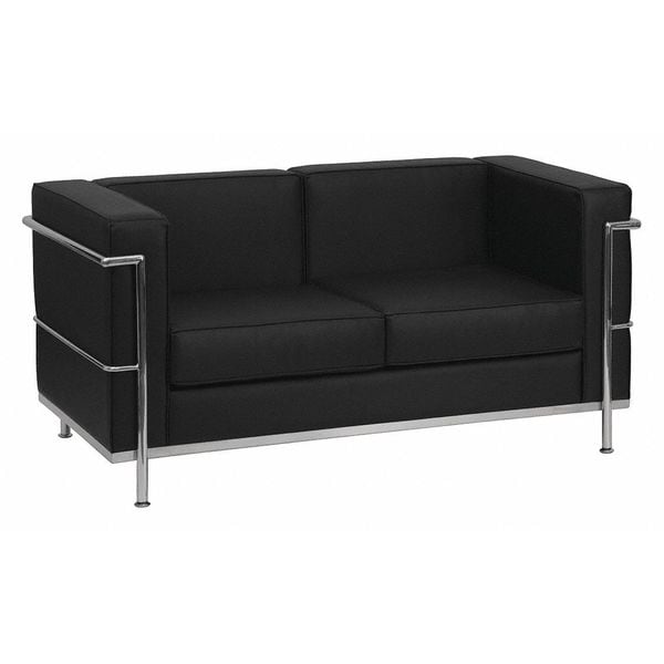Flash Furniture Loveseat, 28-1/2" x 27-1/2", Upholstery Color: Black - ZB-REGAL-810-2-LS-BK-GG