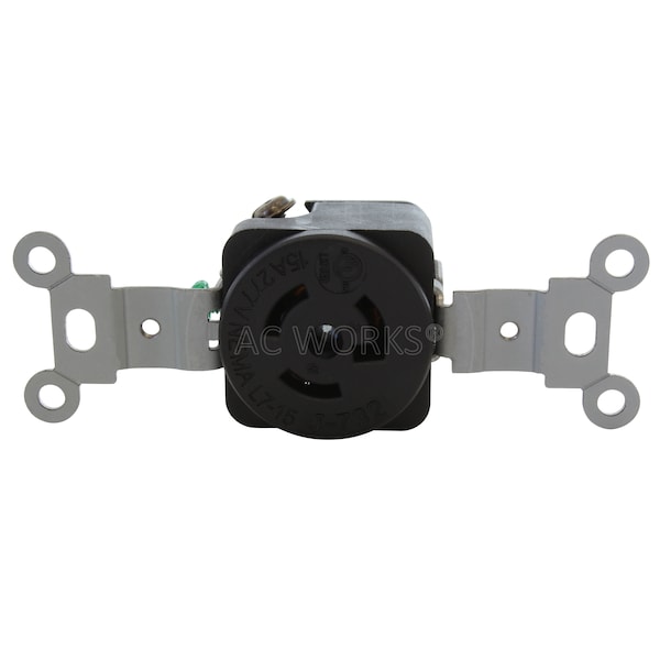 Ac Works NEMA L7-15R 15A 277V Flush Mount Locking Industrial Grade Receptacle - FML715R