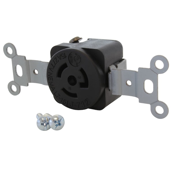 Ac Works NEMA L7-15R 15A 277V Flush Mount Locking Industrial Grade Receptacle - FML715R