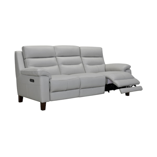 Armen Living Hayward 82" Dove Gray Genuine Leather Power Reclining Sofa - LCHA3DV