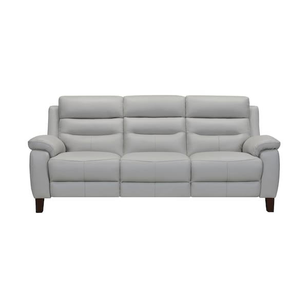 Armen Living Hayward 82" Dove Gray Genuine Leather Power Reclining Sofa - LCHA3DV