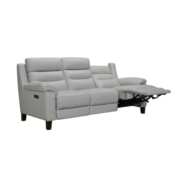 Armen Living Hayward 82" Dove Gray Genuine Leather Power Reclining Sofa - LCHA3DV