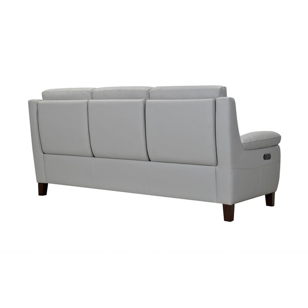 Armen Living Hayward 82" Dove Gray Genuine Leather Power Reclining Sofa - LCHA3DV