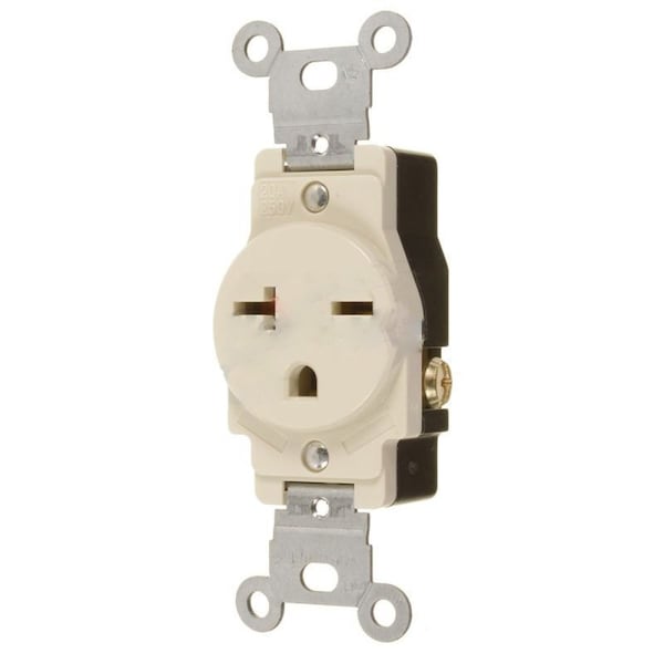 American Imaginations 20 AMP Round Ivory Electrical Receptacle Plastic-Aluminum - AI-36838