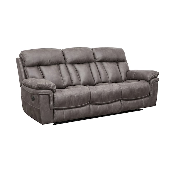 Armen Living Estelle Power Reclining Sofa in Gunmetal Fabric - LCES3GM
