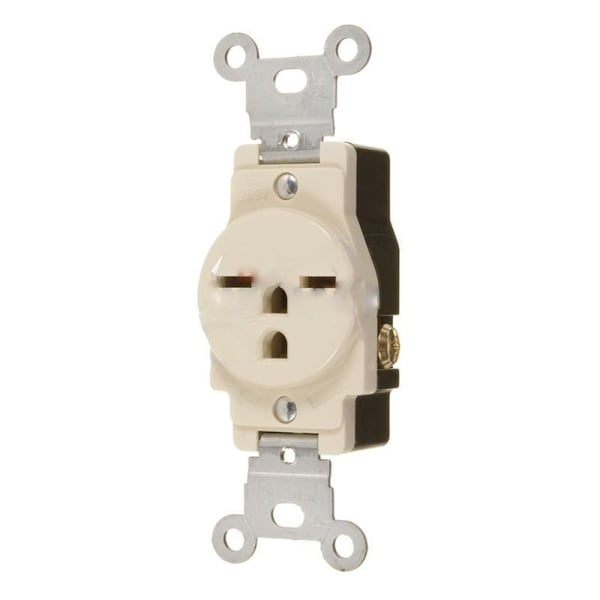 American Imaginations 15 AMP Round Ivory Electrical Receptacle Plastic-Aluminum - AI-36837