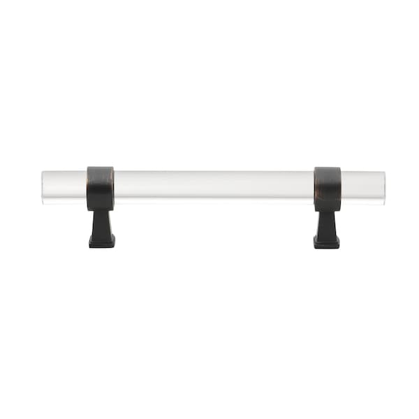 Gliderite Hardware 3-3/4 in. Center to Center Clear Acrylic Cabinet Pull Oil Rubbed Bronze, 25PK - 4718-96-ORB-25