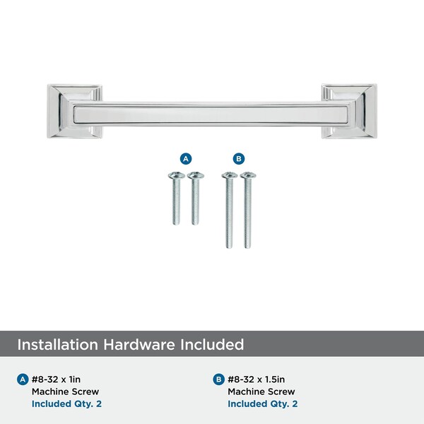Amerock Mulholland 3-3/4 in 96 mm Center-to-Center Polished Chrome Cabinet Pull - BP5303126