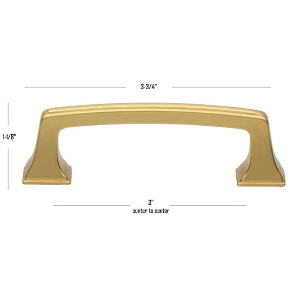 Gliderite Hardware 3 in. Center to Center Classic Base Pull Cabinet Hardware Handle - 87380-BG, 5PK - 87380-BG-5