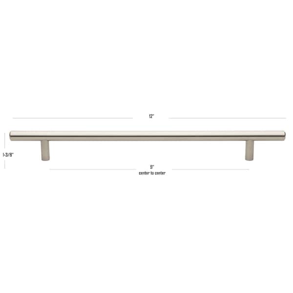 Gliderite Hardware 9 in. Center to Center Satin Nickel Solid Steel Bar Pull - 5012-228-SS, 5PK - 5012-228-SS-5