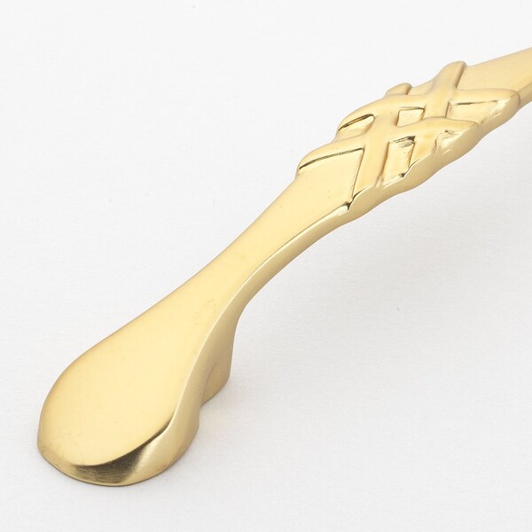 Gliderite Hardware 3 in. Center to Center Brass Gold Braided Cabinet Pull, 5PK - 83063-BG-5