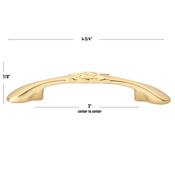 Gliderite Hardware 3 in. Center to Center Brass Gold Braided Cabinet Pull, 5PK - 83063-BG-5