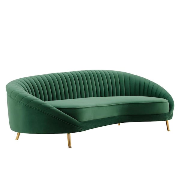 Modway Furniture Camber Channel Tufted Performance Velvet Sofa, Emerald - EEI-4405-EME