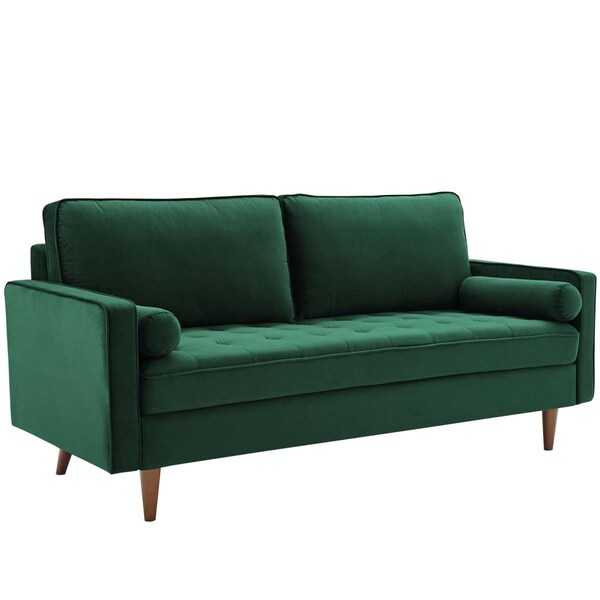 Modway Furniture Valour Performance Velvet Sofa, Green - EEI-3764-GRN