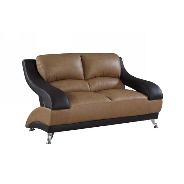 Kd Estanteria Dazzling Two-Tone Leather Loveseat, Two-Tone Color - 38 in. - KD3092217